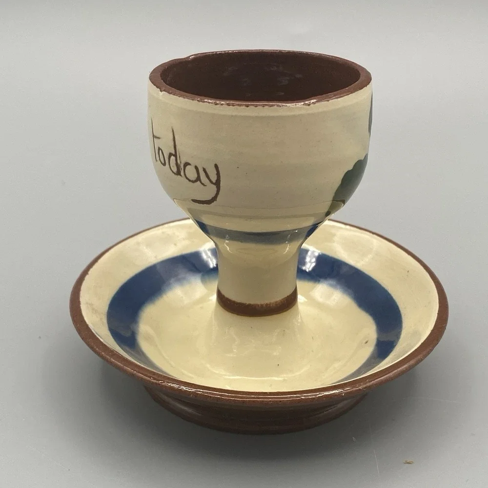 Watcombe Torquay Pottery England Motto Ware Egg Cup Base plus‎ Small Open Bowl
